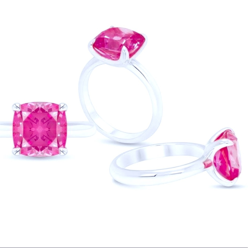 Vivid pink sapphire ring